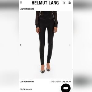 Helmut Lang genuine leather legging